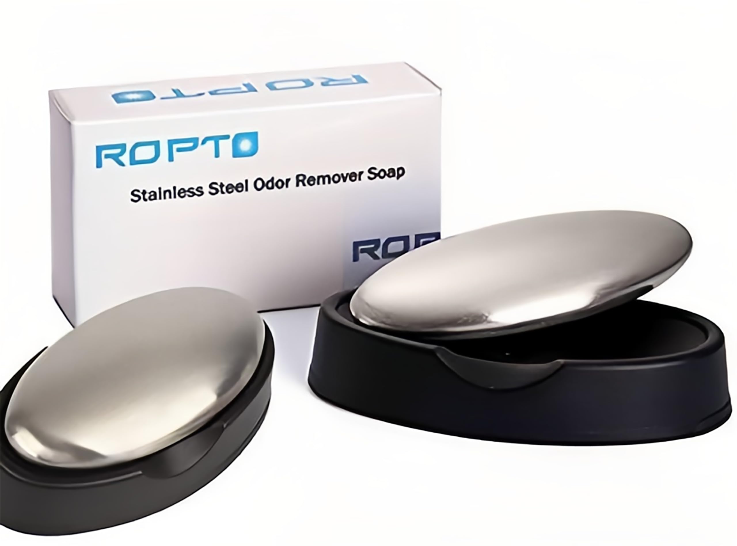 ropto stainless-steel soap bar on hands for odor removal