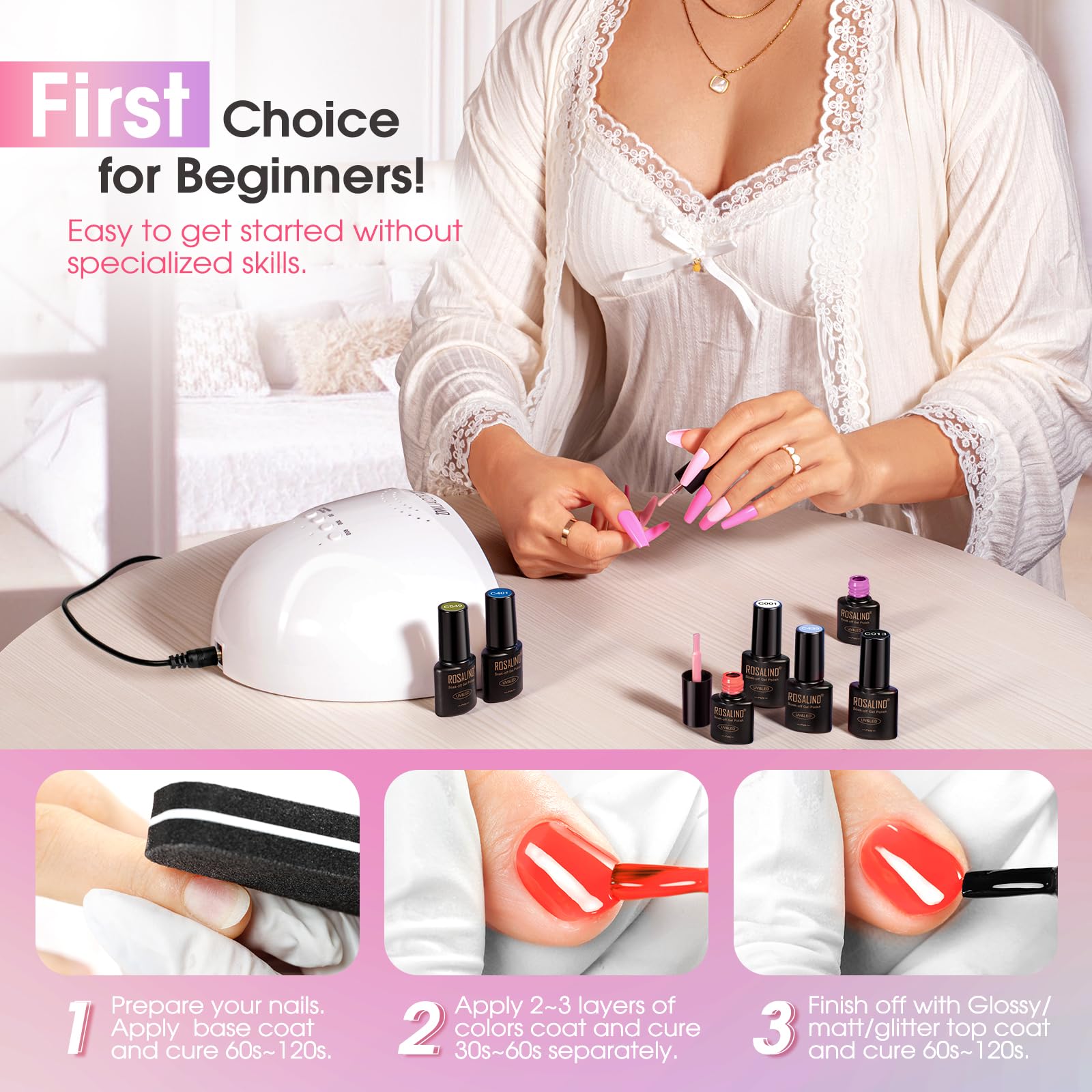ROSALIND at-home manicure setup shows convenient DIY spa vibe