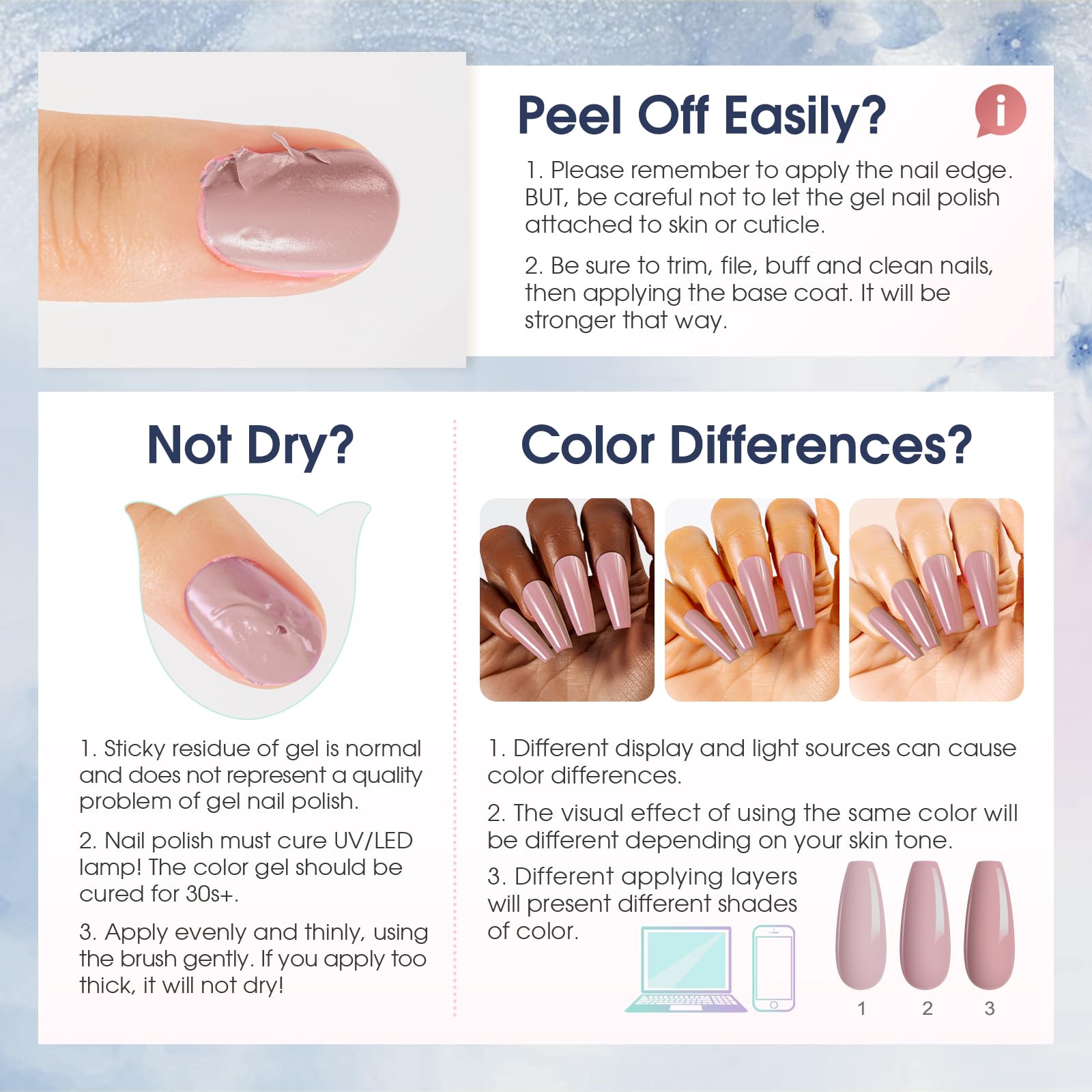 ROSALIND bottle and applicator illustrating quick-dry, long-lasting manicure potential.
