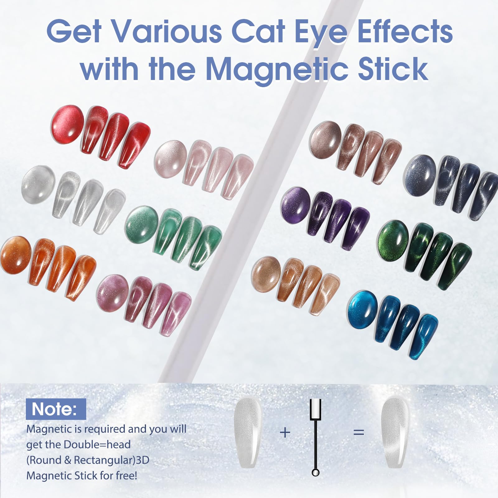 ROSALIND gel polish magnet in action highlighting the cat eye sparkle effect.