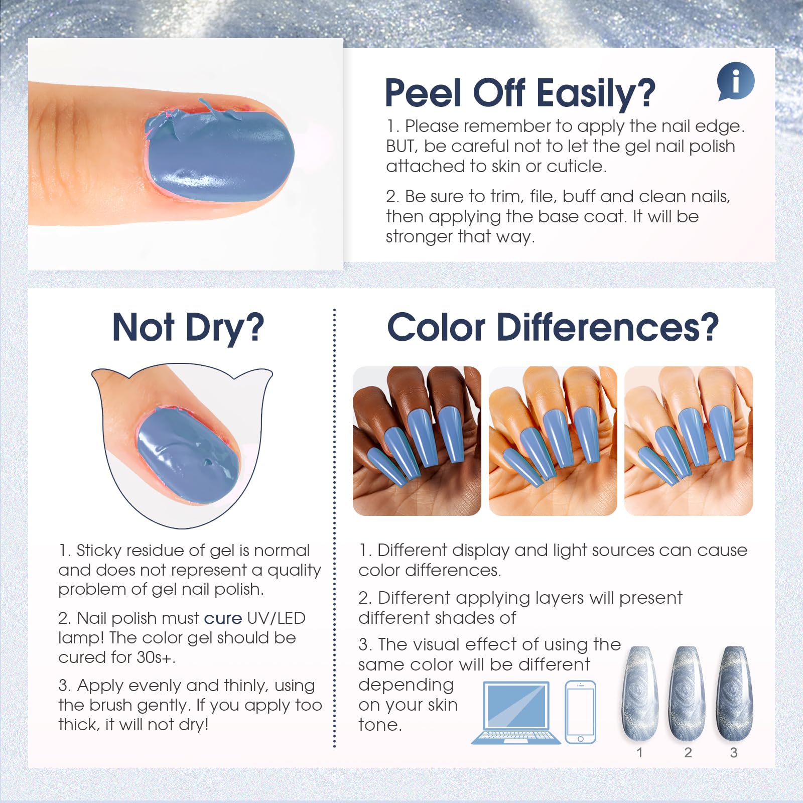 ROSALIND dark color tips suggest longer cure times for deeper shades.