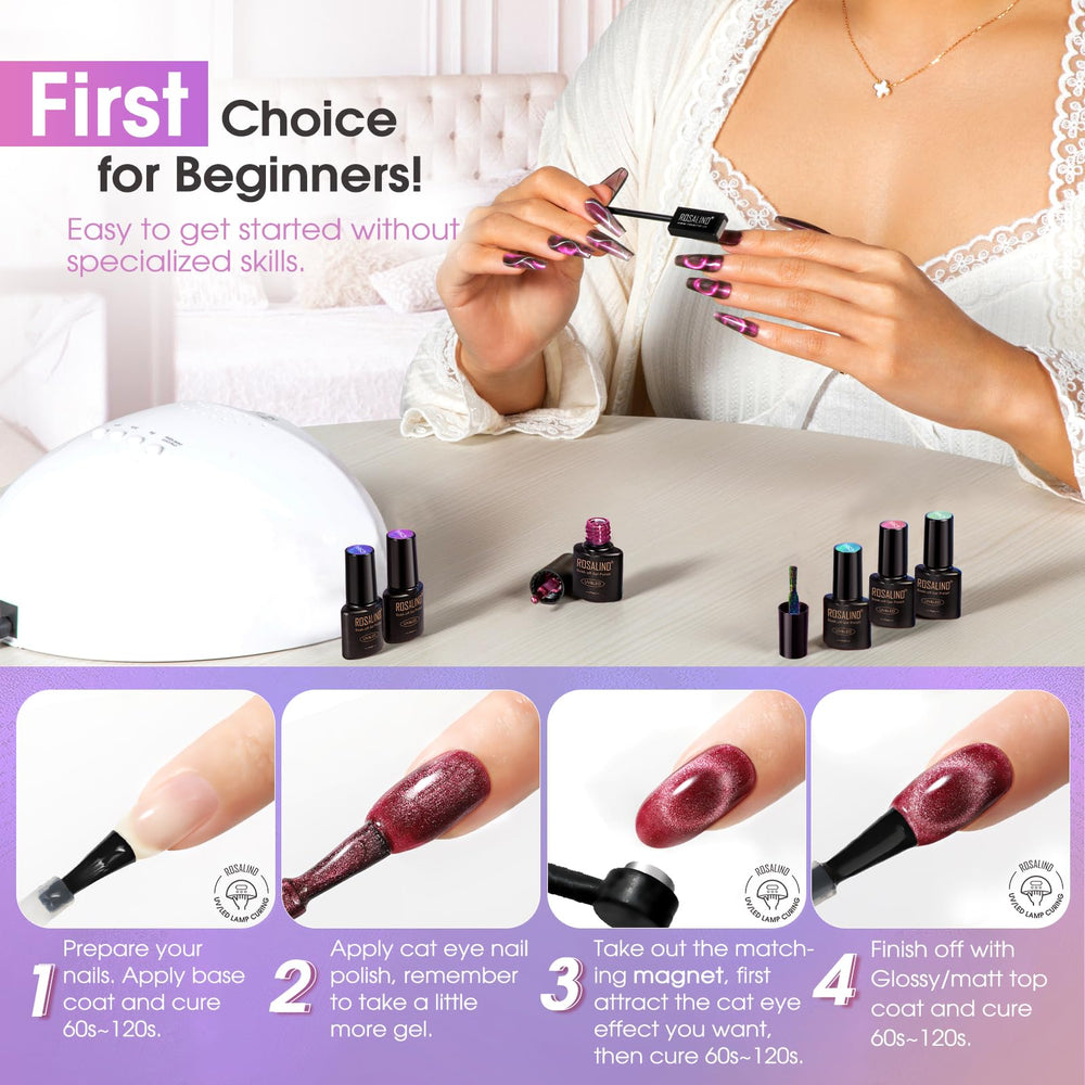 ROSALIND easy application with base and top coat for simple at-home use.