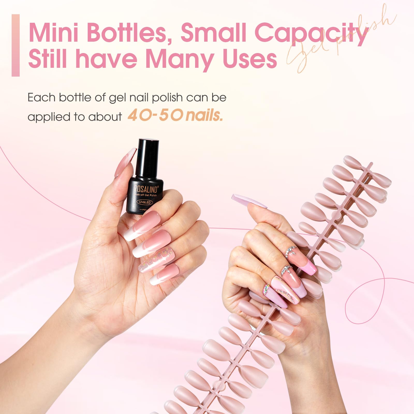 ROSALIND gel base coat bottle supports strong adhesion and wear