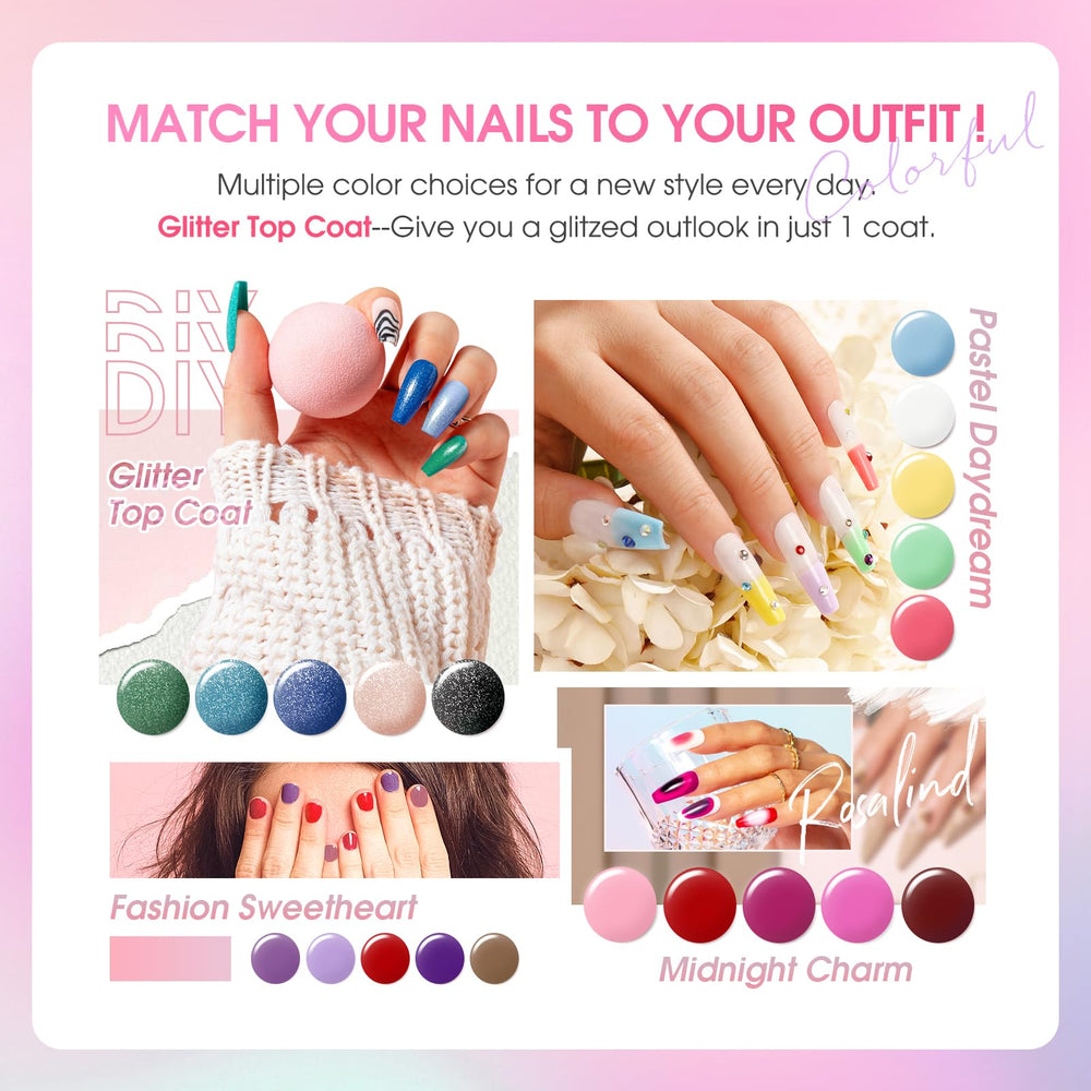 ROSALIND gel nail polish bottles closeup highlights mini 5ml bottles and shade variety for quick home manicures