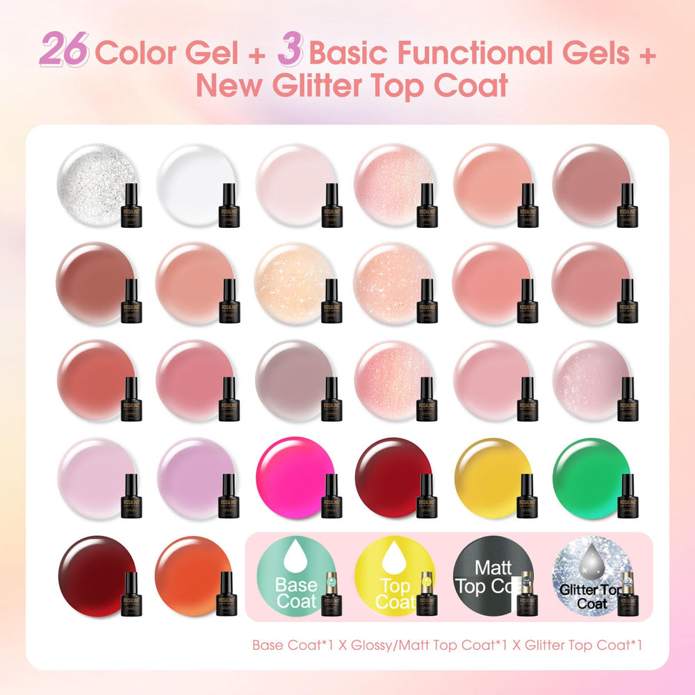 ROSALIND glossy top coat bottle adds shiny finish and protection