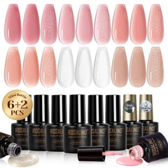 ROSALIND jelly gel polish set with nude jelly colors for natural-looking nails with soft sheer coverage