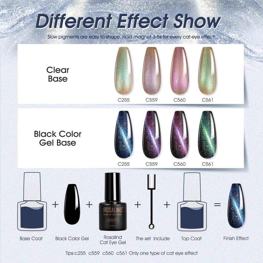 ROSALIND magnetic nail art magnet included for precise cat-eye designs.