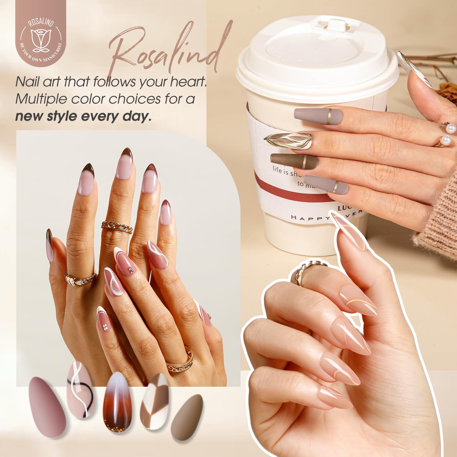 ROSALIND nude gel shades provide effortless coordination with outfits.