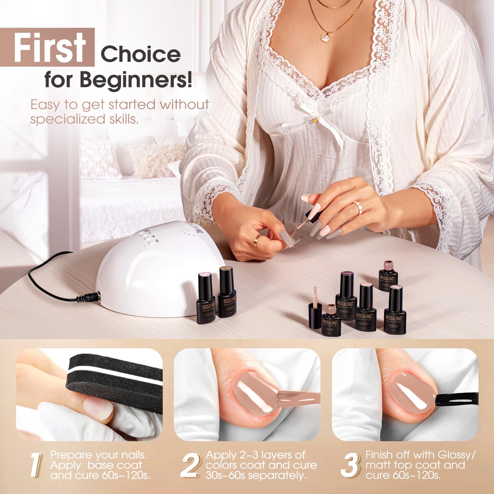 ROSALIND mini bottles fit in purses for quick nail refreshers.