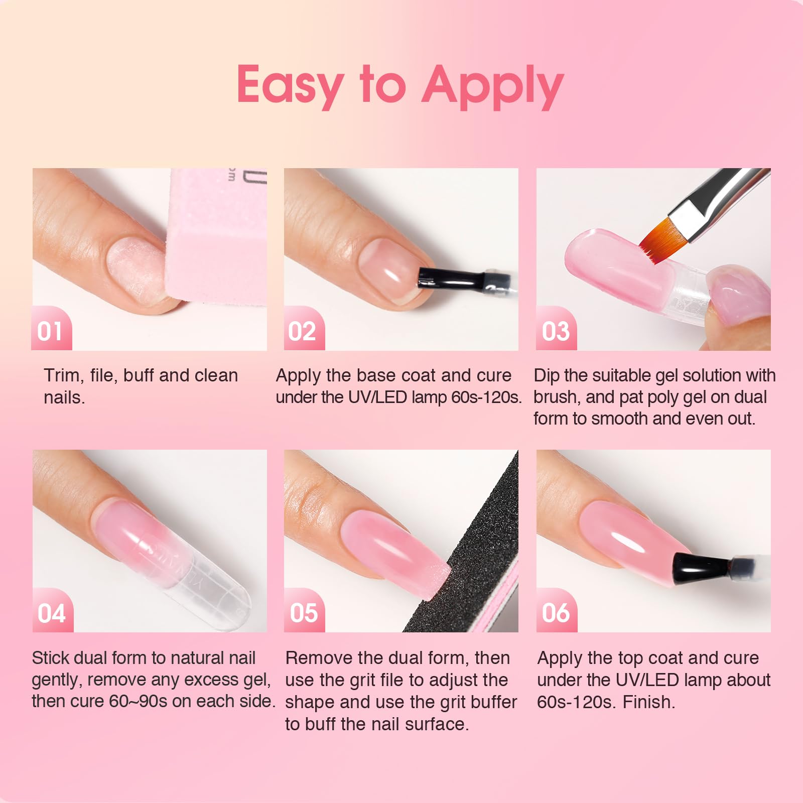 Rosalind base coat and top coat extend wear for glossy, durable nails.