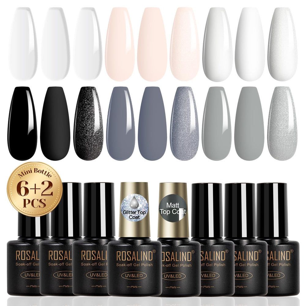 ROSALIND white gel nail polish for seamless DIY manicures and lasting shine.