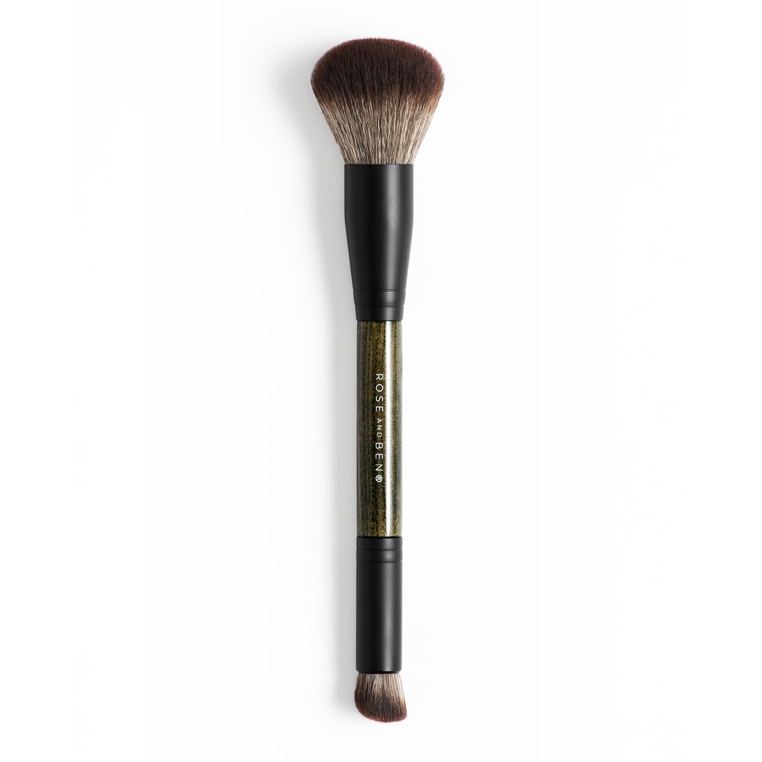 Rose and Ben Beauty D2 Concealer Brush dual-ended setup for versatile foundation and concealer application