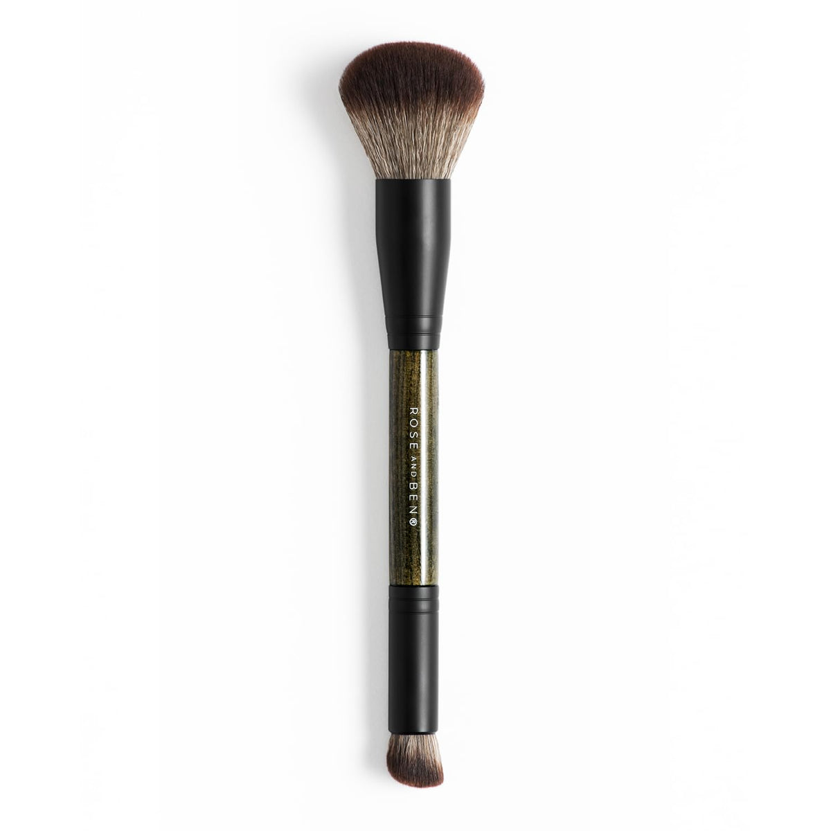 Rose and Ben Beauty D2 Concealer Brush dual-ended setup for versatile foundation and concealer application