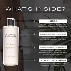 Rose & Caramel Purity Self Tan Removing Bubble Bath in tub with 20 minute soak