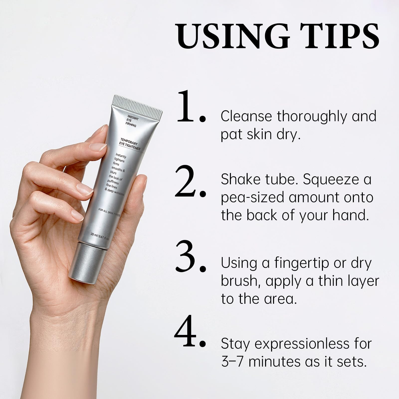 Roseblem Instant Eye Tightener travel-size packaging supports on-the-go routines.