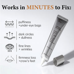 Roseblem Instant Eye Tightener under-eye area close-up demonstrates reduced puffiness potential.