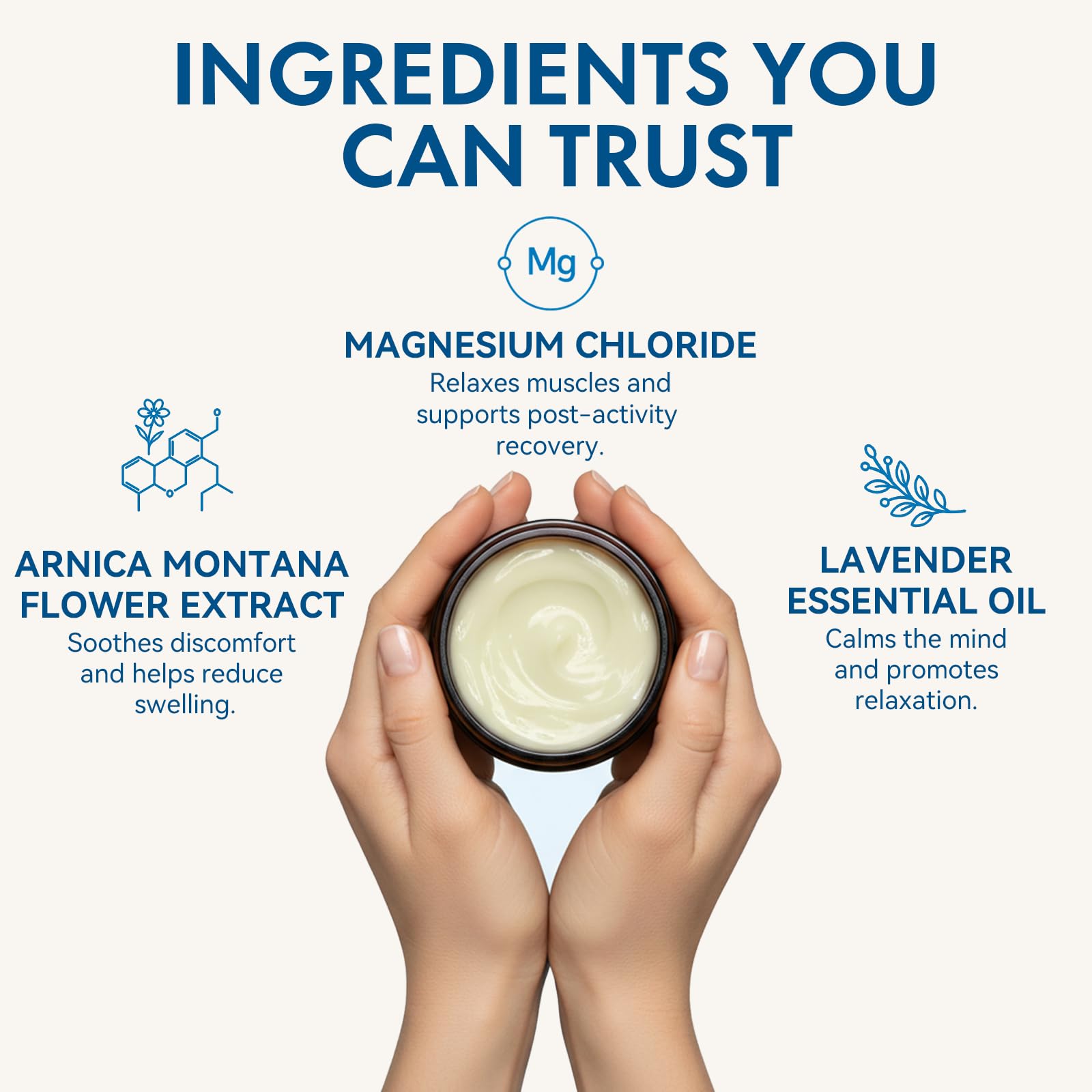 Roseblem magnesium cream texture closeup highlights rich, non-greasy moisturization.