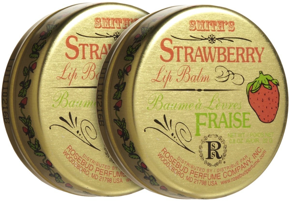 Rosebud Perfume Co. lip balm strawberry tube for soft lips and strawberry aroma