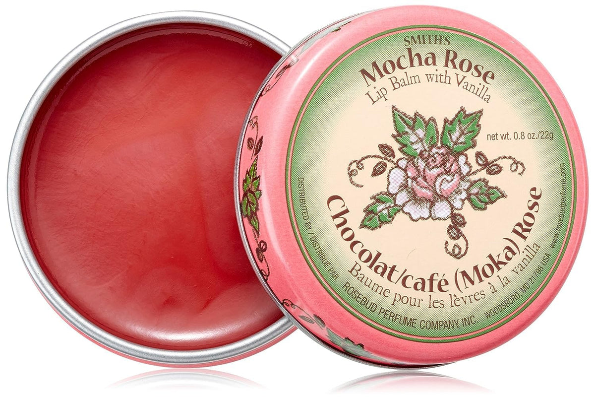 Rosebud Salve lip balm Mocha Rose tube for smooth, moisturized lips.