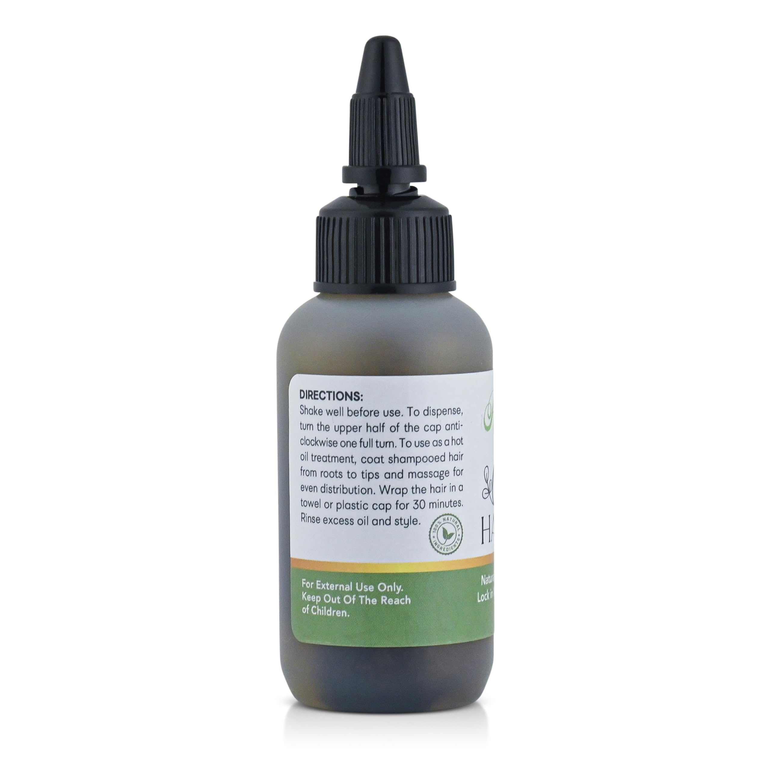 Roselle Naturals Chebe Oil scalp-illustration suggests peppermint scent and soothing relief