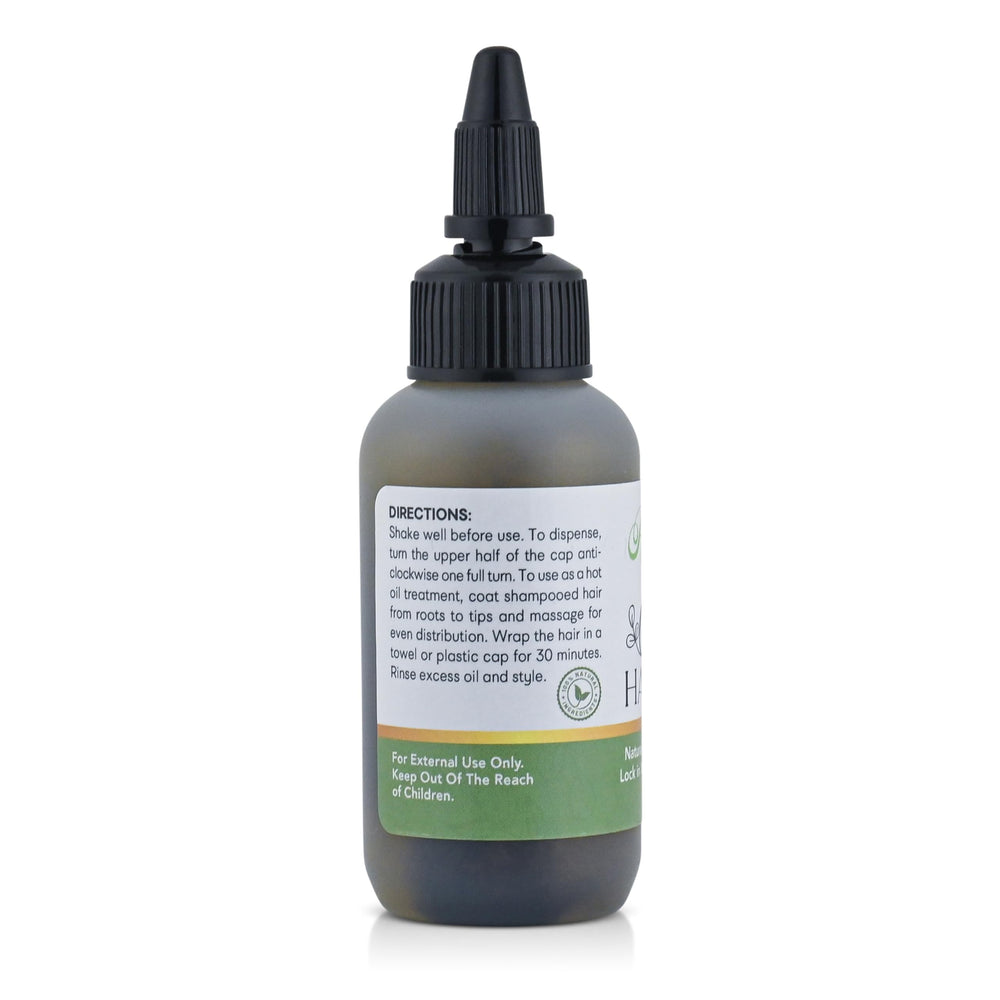 Roselle Naturals Chebe Oil scalp-illustration suggests peppermint scent and soothing relief