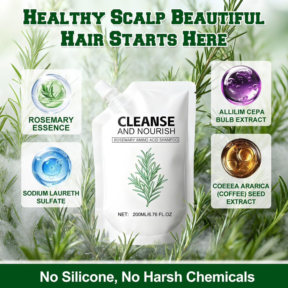 Rosemary Amino Acid Shampoo lather action shows rich foam for refreshing cleanse
