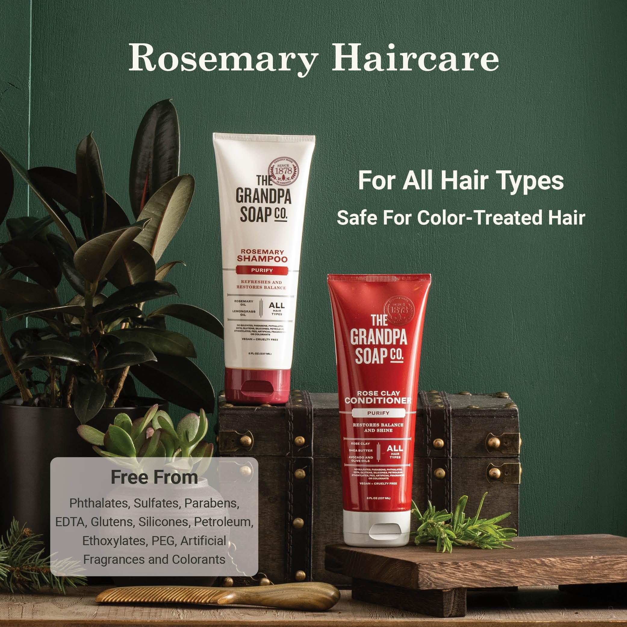Rosemary and lemongrass shampoo scalp cleanse supports balanced hair health.