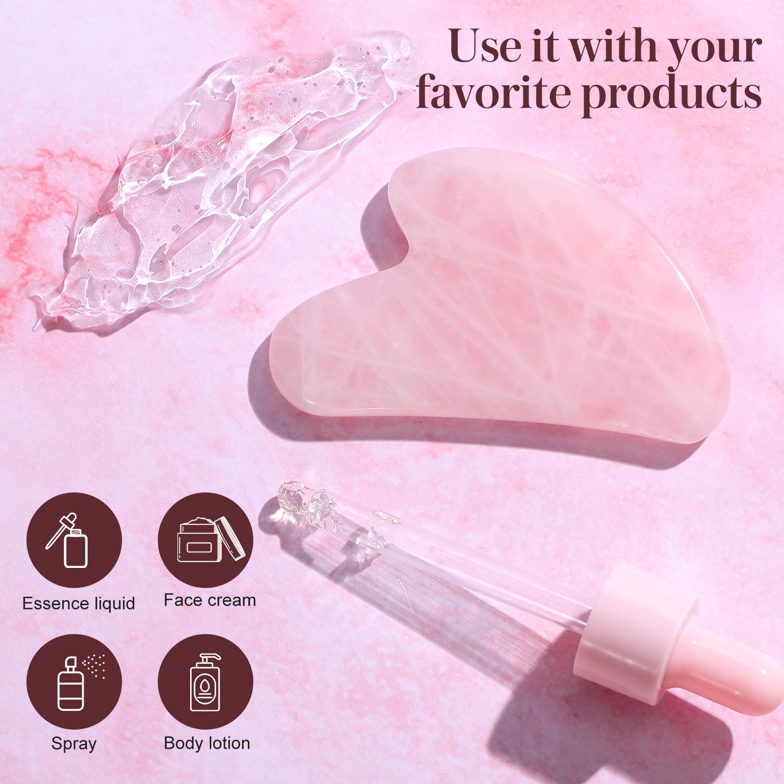 Rosenice gift box gua sha pink packaging ideal for holidays.
