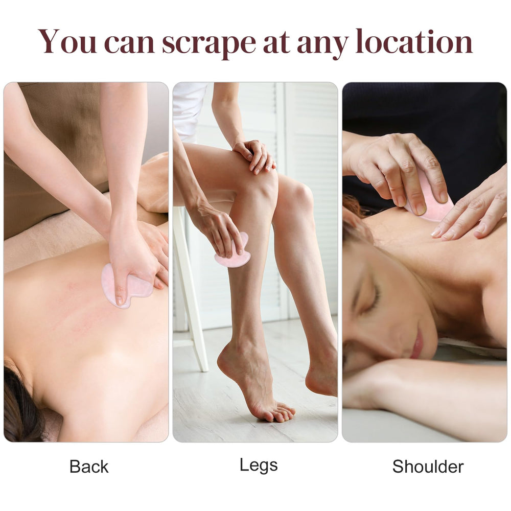 Rosenice gua sha tool easy-grip pink handle for soothing massage.