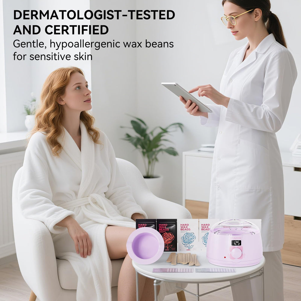 ROSEPIL precision tools set supports easy, precise home waxing.