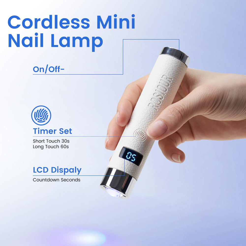 Rosiour Mini UV Lamp 60s-timer-display enables consistent curing intervals.