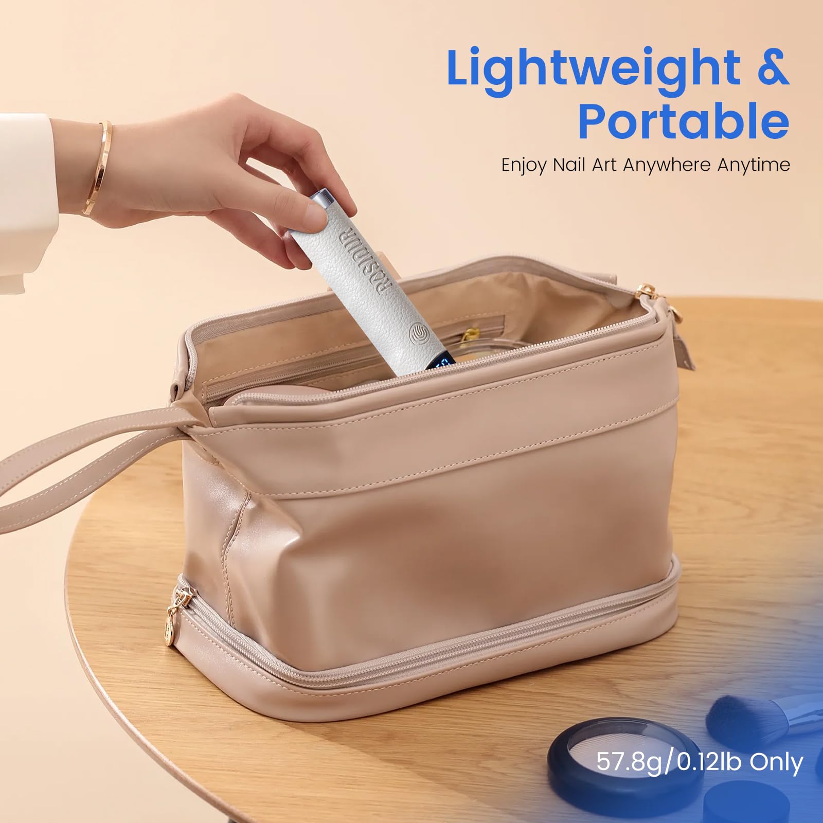 Rosiour Mini UV Lamp 800mAh-battery offers cordless convenience for home or travel.