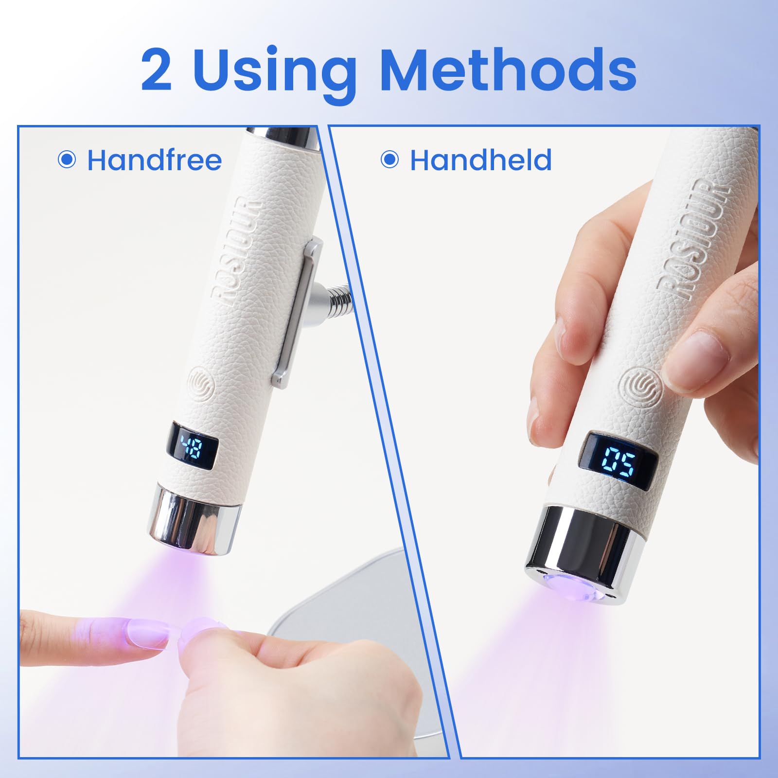 Rosiour Mini UV Lamp auto-sensor highlights touchless operation for clean workflows.