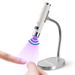 Rosiour Mini UV Lamp handheld-use shows portable gel curing for quick touch-ups.