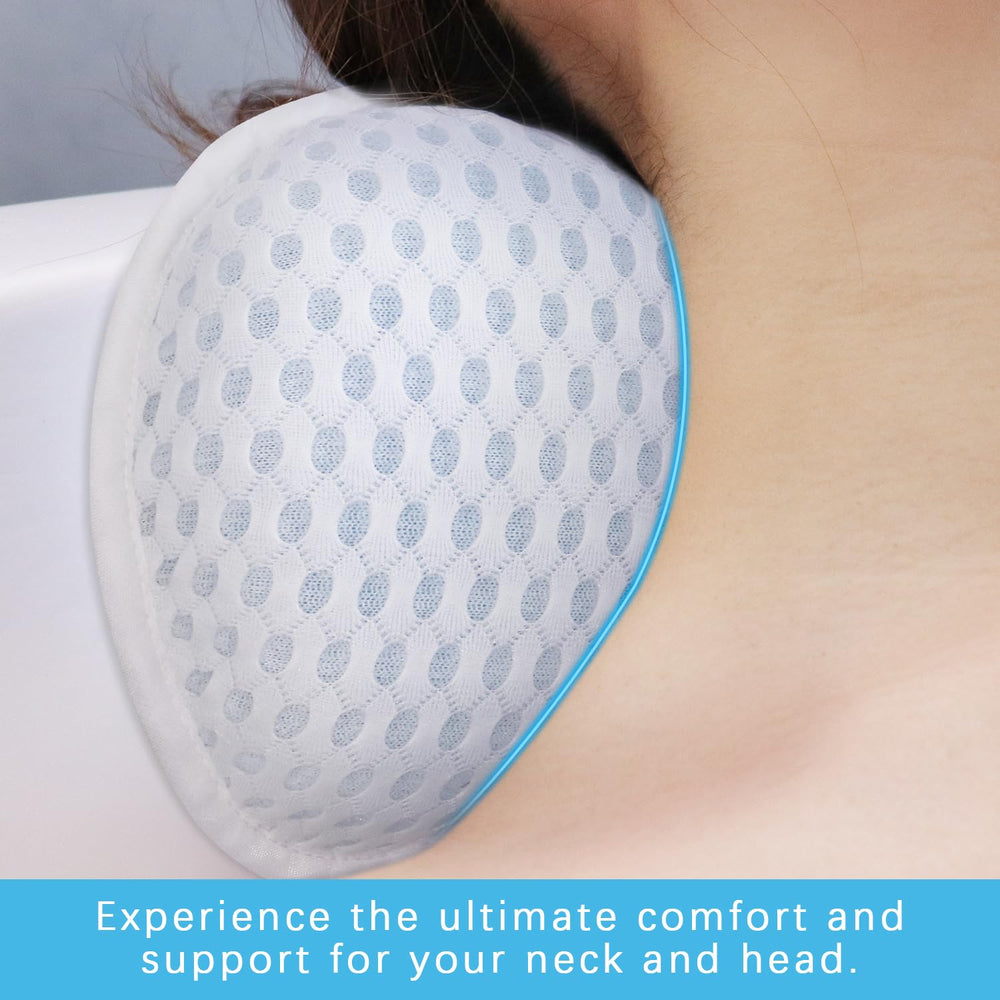Roslim bath pillow includes hanging hook for air drying