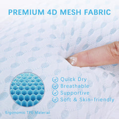 Roslim pillow with 3 suction cups securing firmly on tub