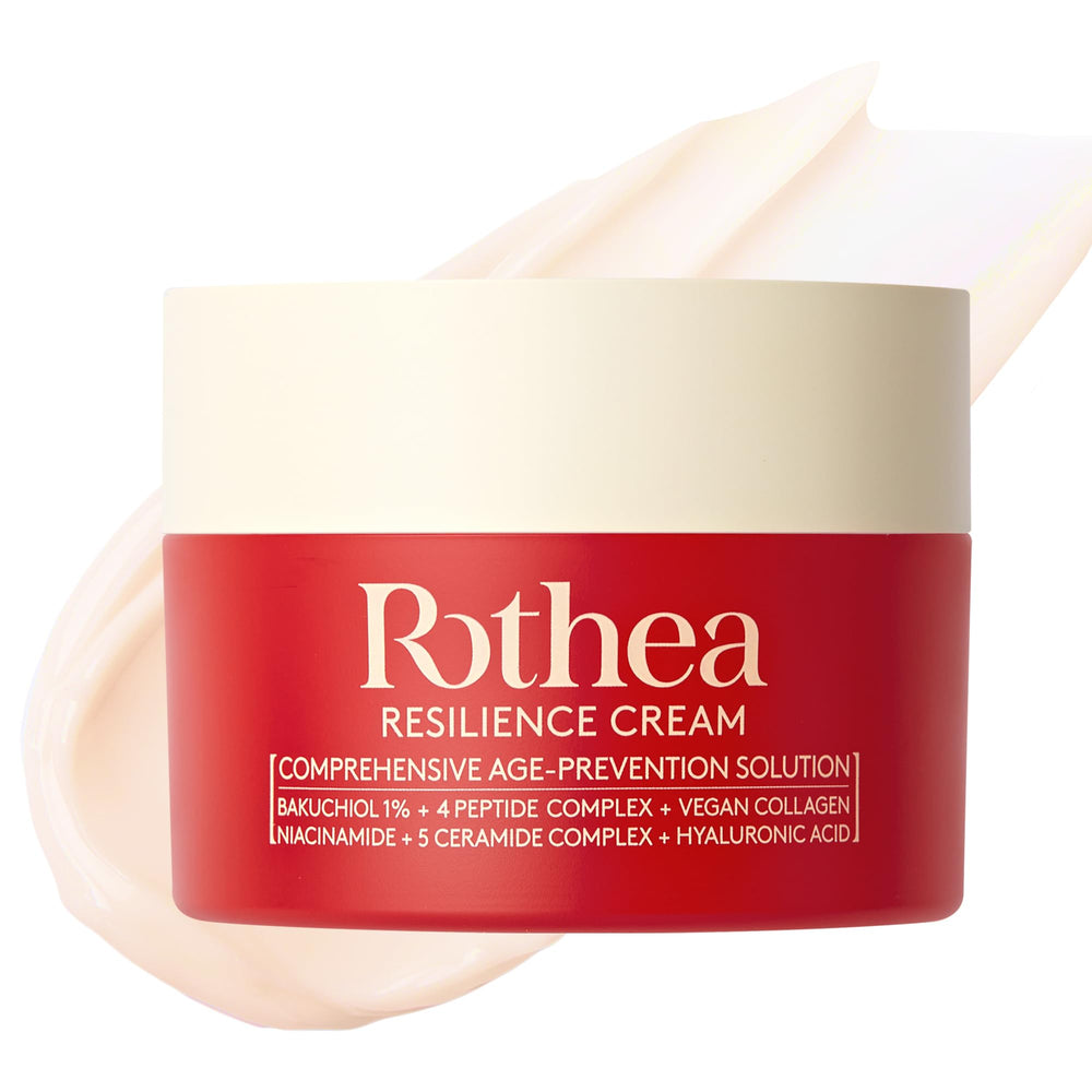 Rothea Resilience Cream packaging highlights vegan formula and clean ingredients.