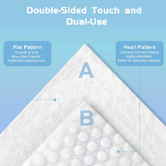 Rouceyxin cotton facial dry wipes texture close-up shows gentle skin care