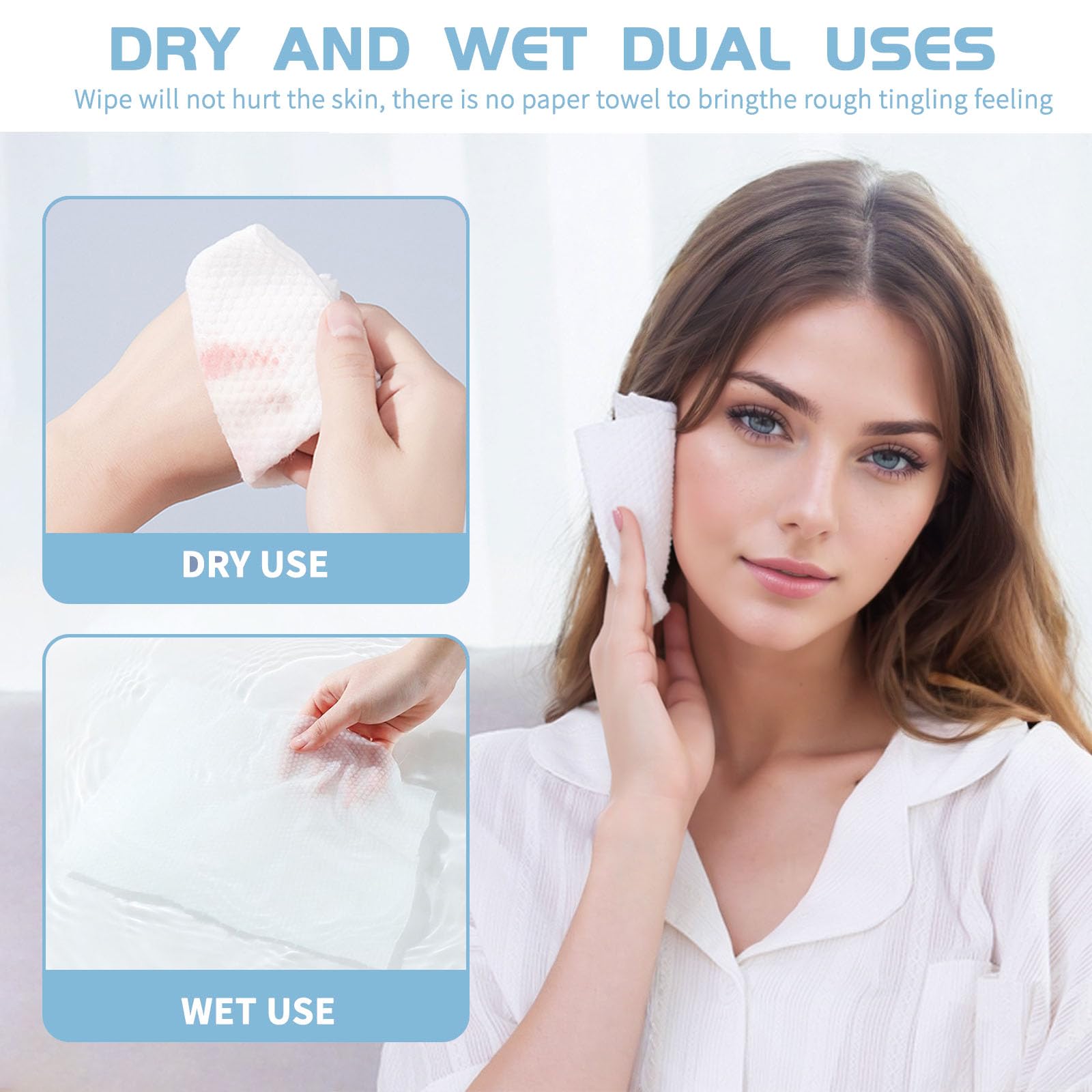 Rouceyxin textura suave de algodón, ideal para piel sensible y limpieza suave.