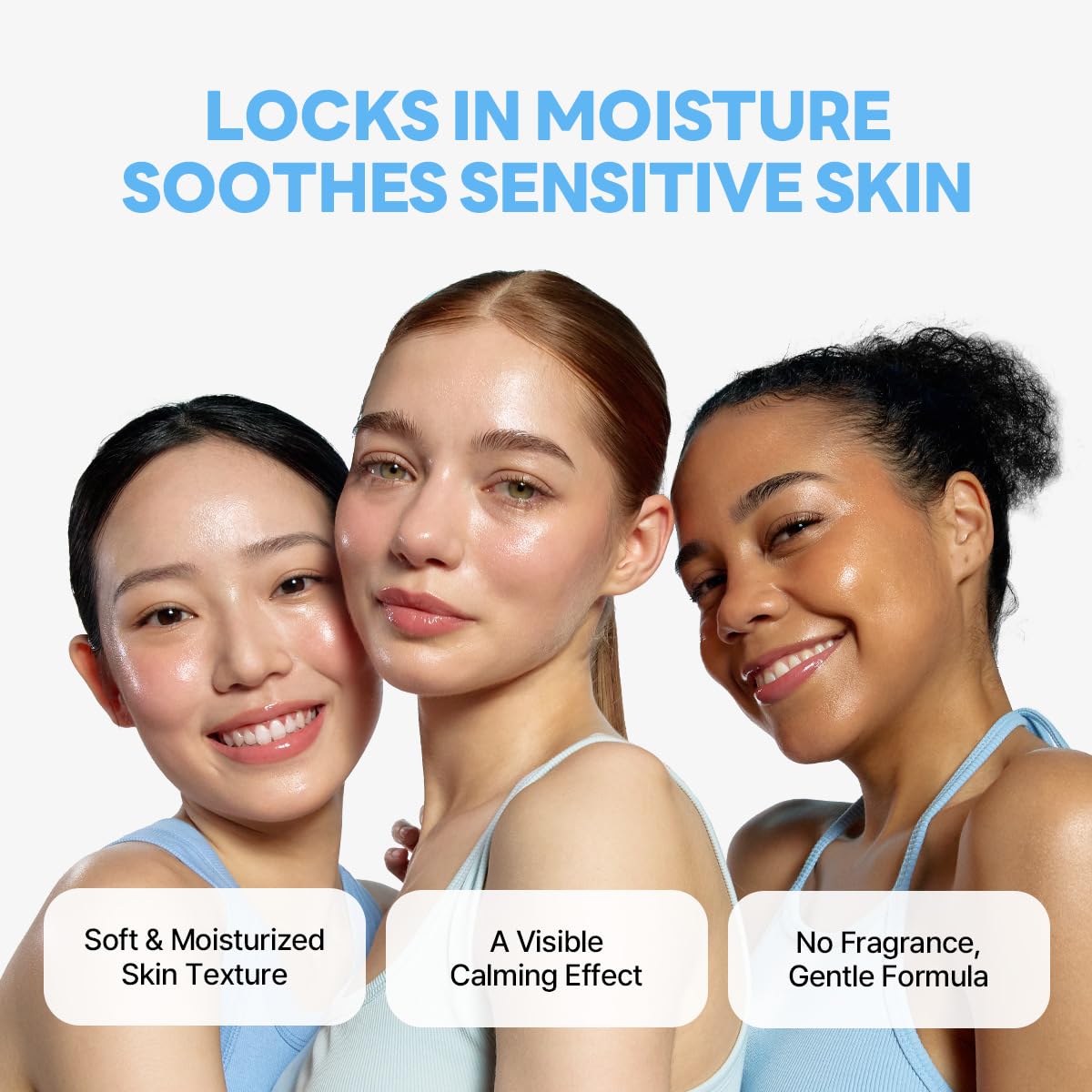 ROUND LAB 1025 Dokdo Cream dense texture spreads smoothly for non-sticky moisture.