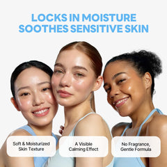 ROUND LAB 1025 Dokdo Cream dense texture spreads smoothly for non-sticky moisture.