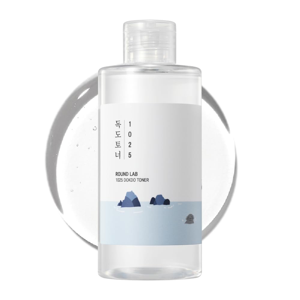 ROUND LAB 1025 Dokdo Toner bottle shows lightweight hydration for balanced skin