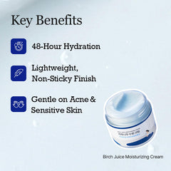 ROUND LAB Birch Juice Cream application-routine demonstrates simple daily skincare step for balanced hydration.