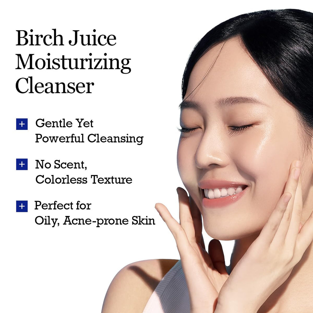 ROUND LAB Birch Juice Moisturizing Cleanser Birch Juice 10,000ppm hydrates skin.
