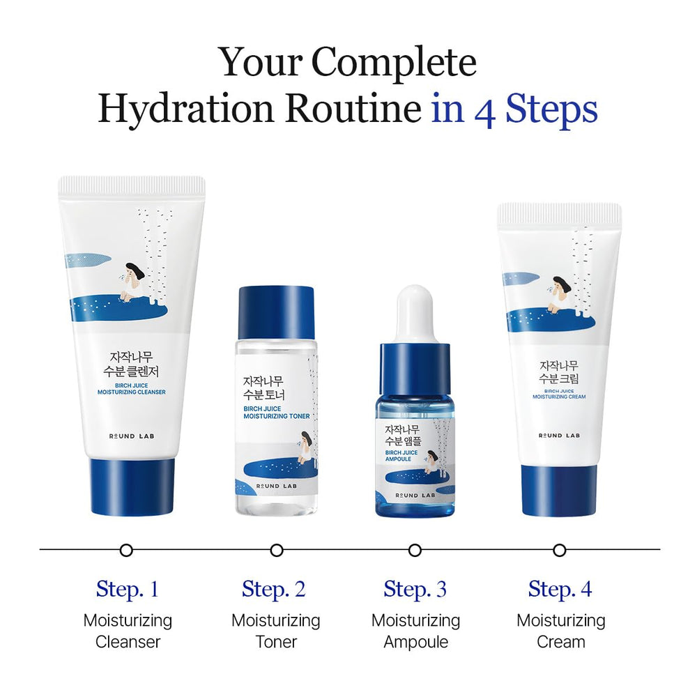 ROUND LAB Birch Juice Moisturizing Kit serum ampoule for quick nourishment and glow.