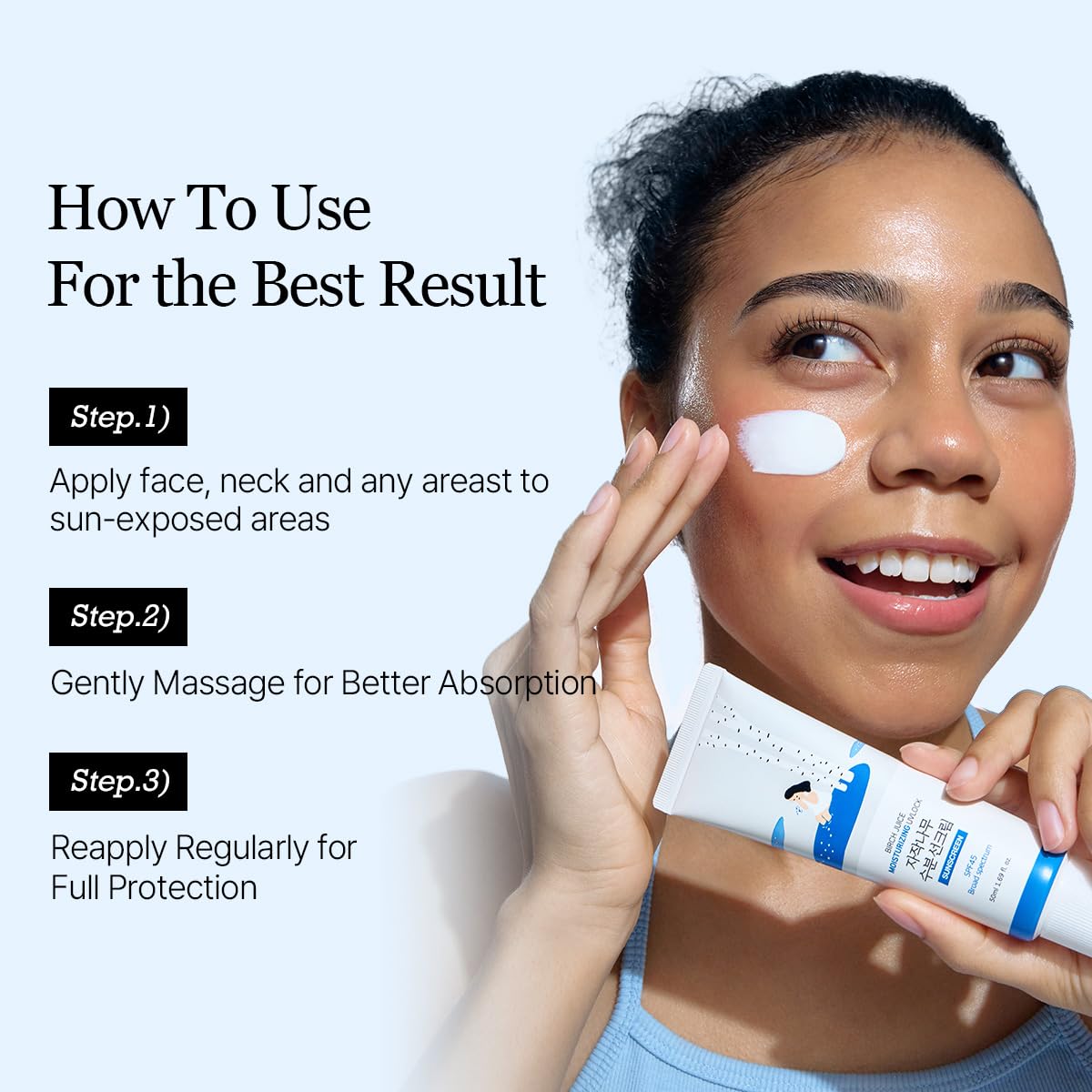 ROUND LAB Birch Juice SPF 45 suitable for acne-prone, sensitive skin
