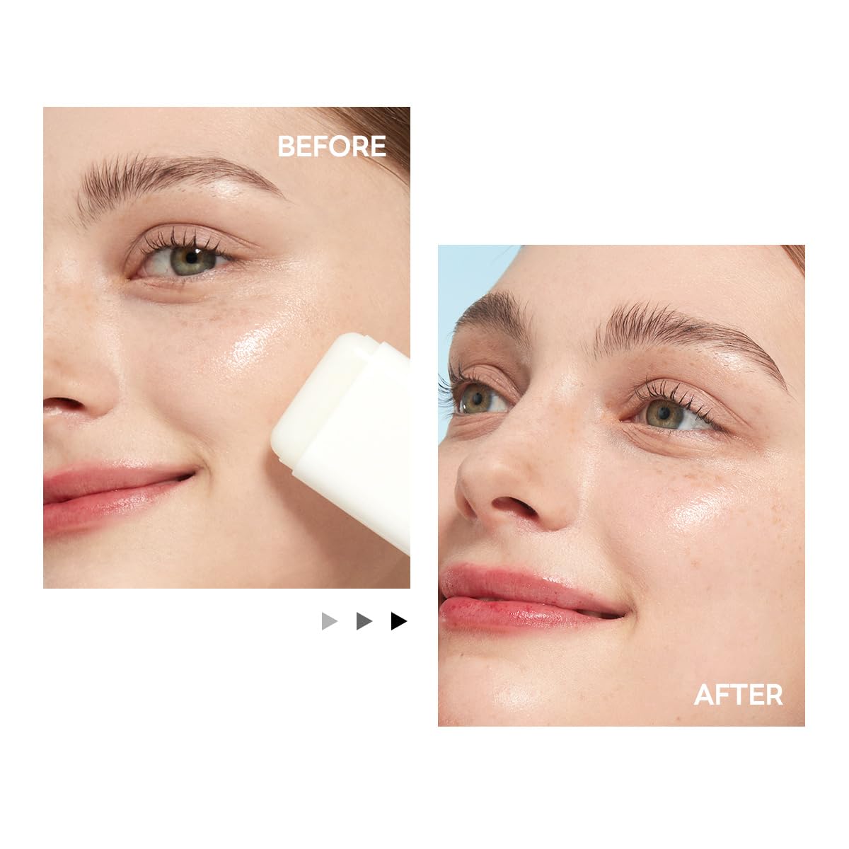 ROUND LAB Birch Juice Sun Stick applied to face for quick protection