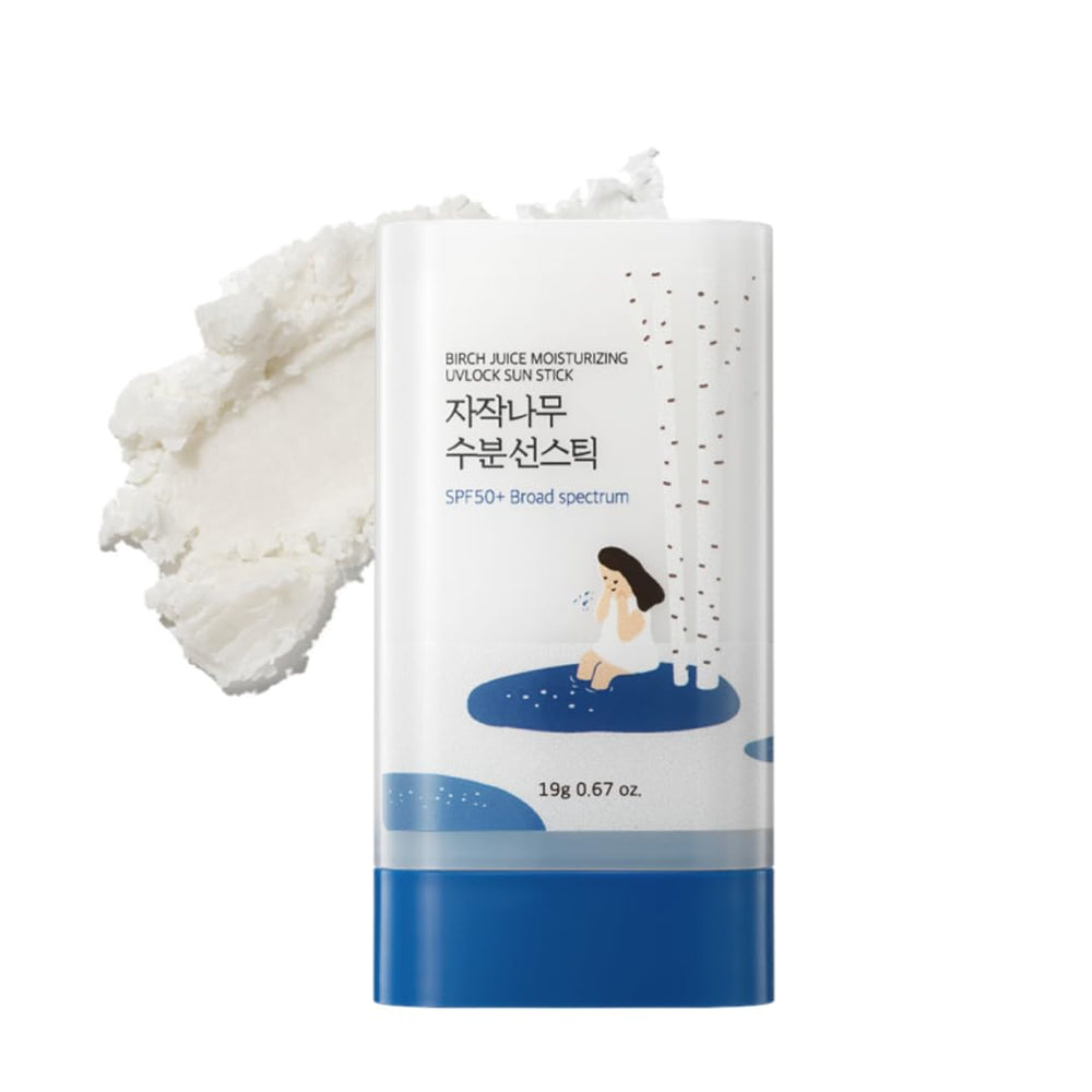 ROUND LAB Birch Juice Sun Stick front view with invisible SPF protection