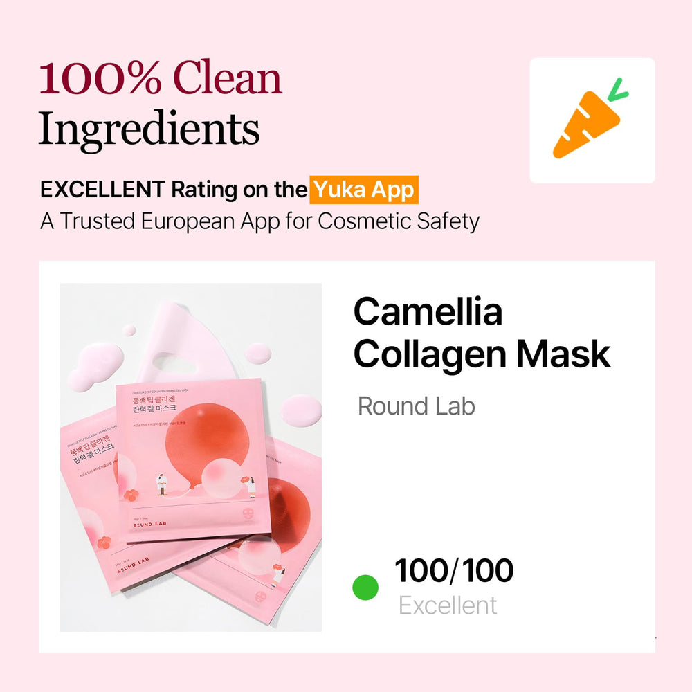 ROUND LAB Camellia Collagen Mask 3D-fit demonstrates non-slip wear
