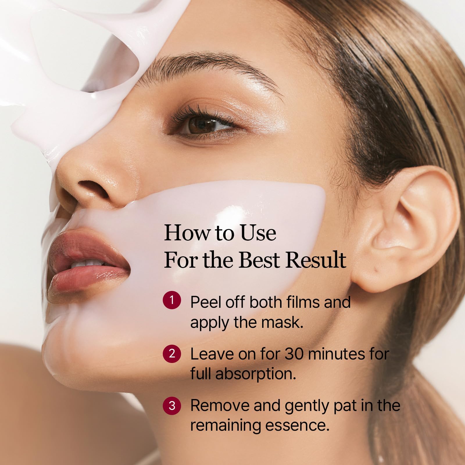 ROUND LAB Camellia Collagen Mask auto bio melting effect shown in action